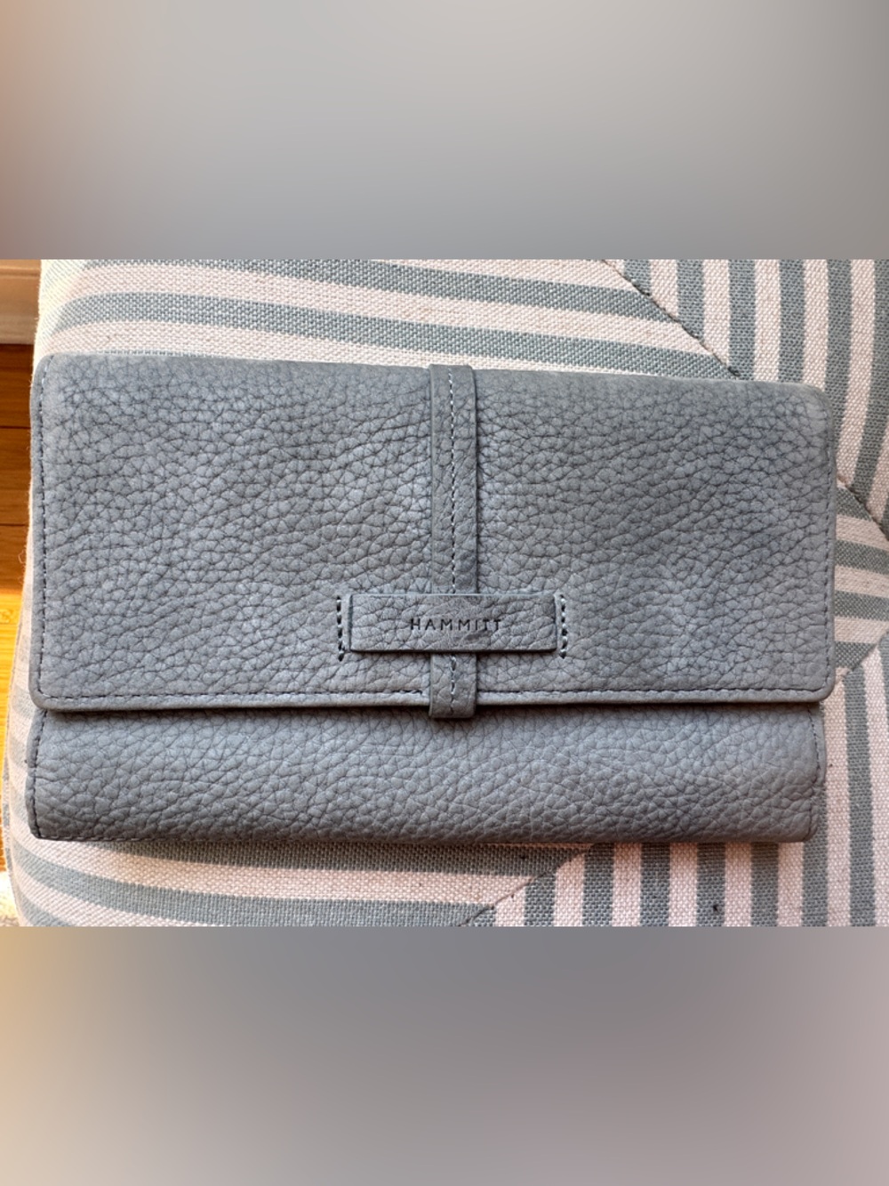 Hammitt Pebbled Leather Wallet in Slate Blue